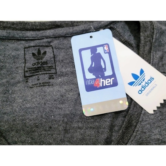 Adidas Brooklyn Nets NBA Women's T-Shirt Medium Gray - Picture 2 of 5